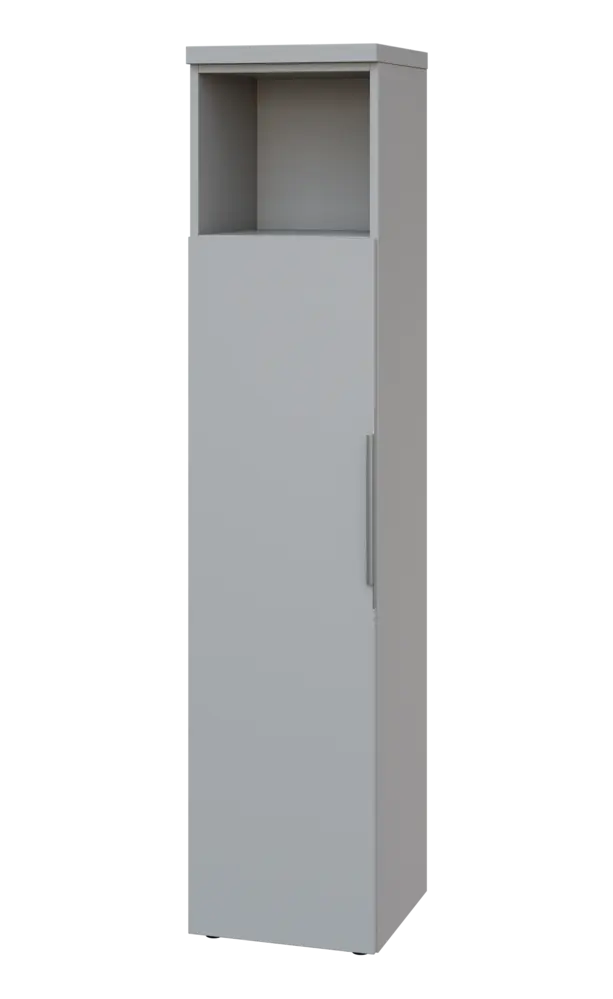 SIN 5 - 4DN kancelářská skříň, 1-dveřová/nika, levá, 1820x400x400, šedá